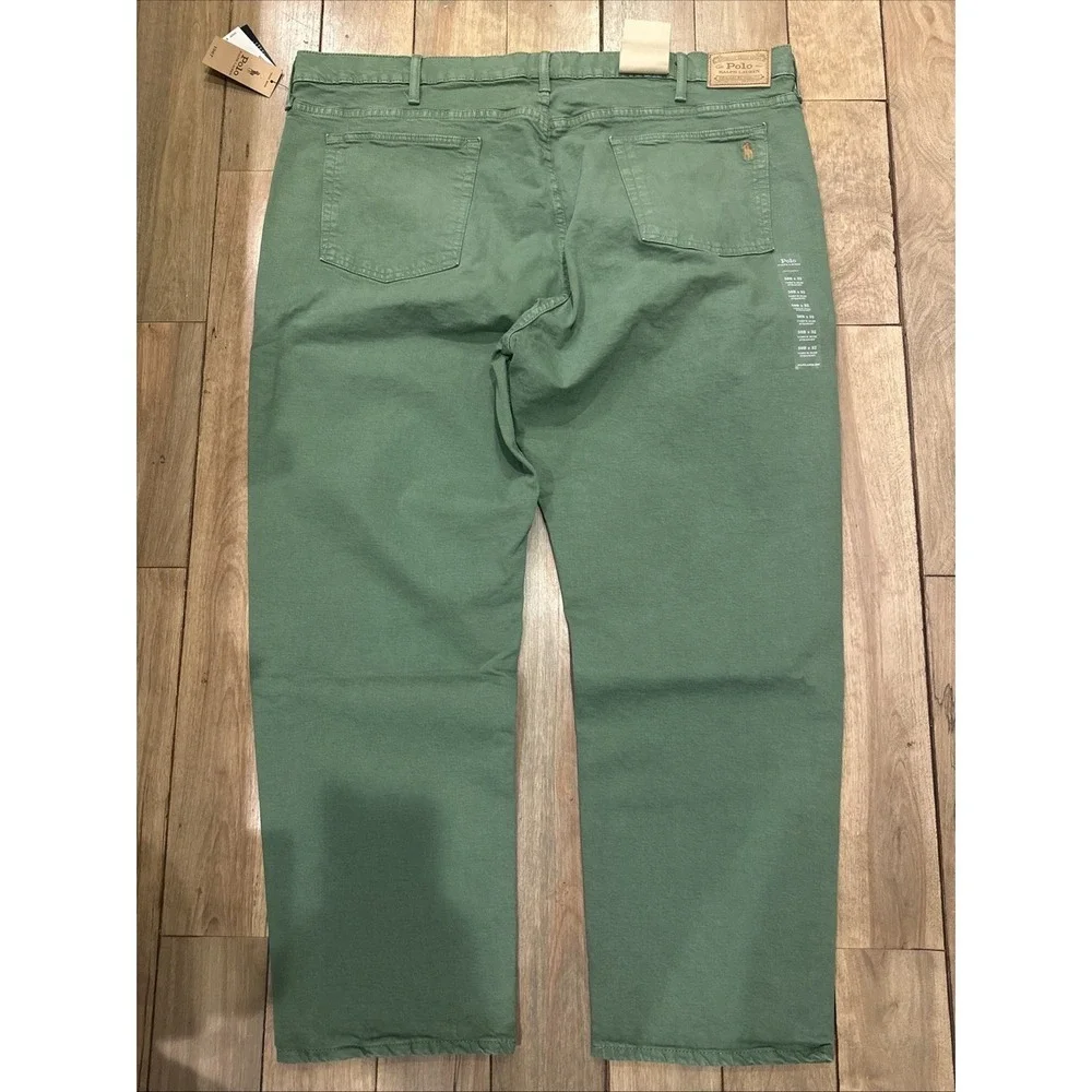 Polo Ralph Lauren‎ Varick Slim Straight Green Garment Dyed Pants 46x30 New